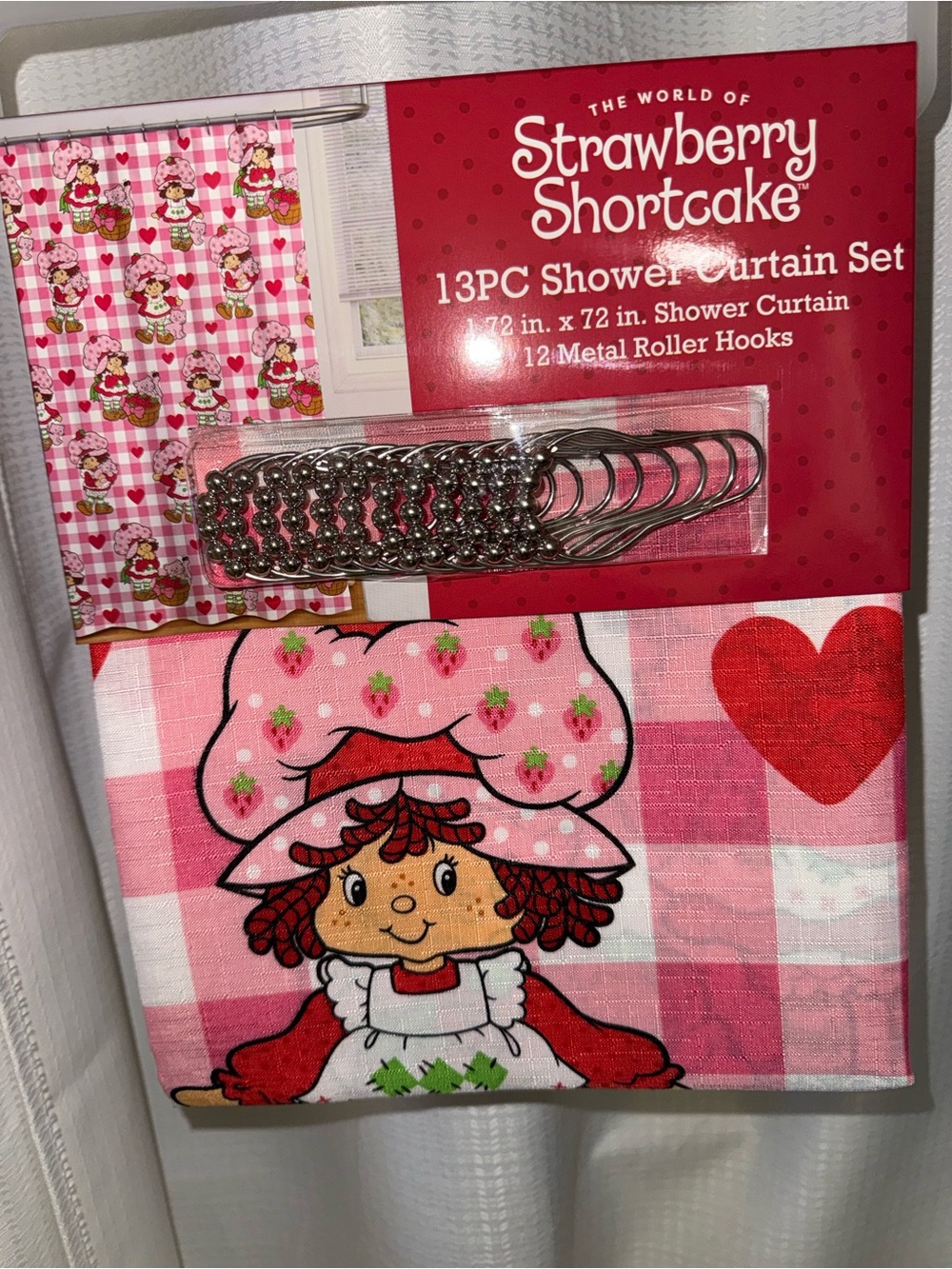 Pink Shower Curtain Set - 13pc